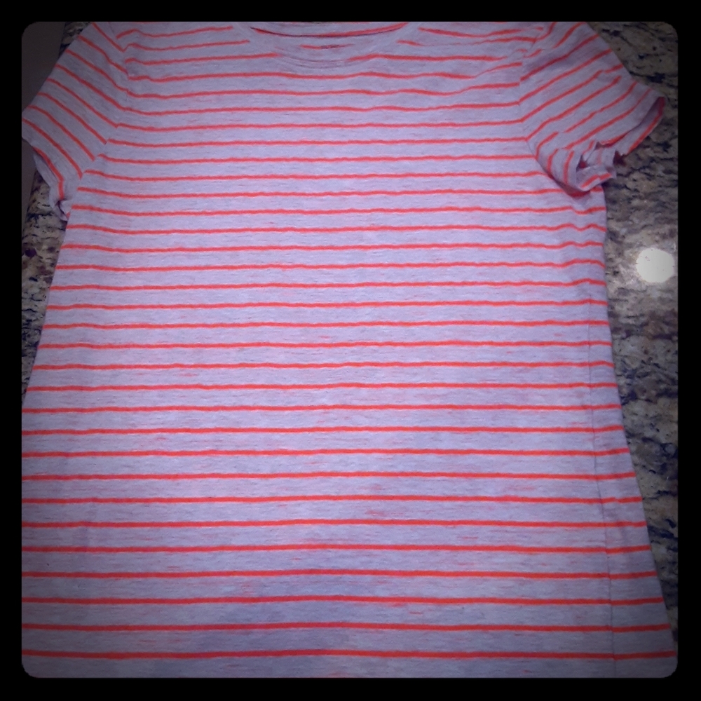 ANN TAYLOR neon stripes tee